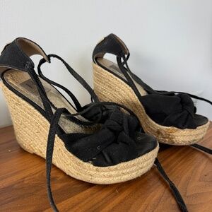Summer Wedge Black Espadrille